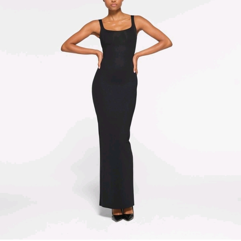 SKIMS Body Long Slip Dress Onyx Women Size XL New